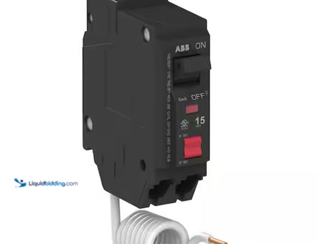 Lot 49-3614864 - ABB 15 Amp Single Pole Ground Fault Breaker with Self-Test, Model # THQL1115GFTA, New.