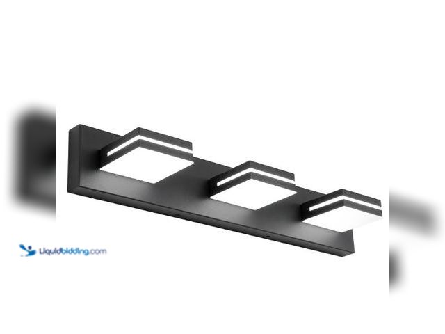 Lot 49-3432531 - SineRise LED Modern Bathroom Vanity Light Fixtures (3-Light, 24-Inch, Dimmable), Matte Black Modern ...