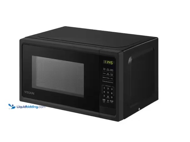 Lot 49-1575781 - Vissani 0.7 cu. ft. 700-Watt Countertop Microwave in Black, Model # EM720C2KHBCL, Unused, Powers on ...