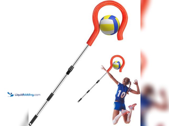 Lot 49-5546604 - Adjustable Volleyball Spike Trainer, Volleyball Hitting Practice Equipment with Foam Hook, Portable ...
