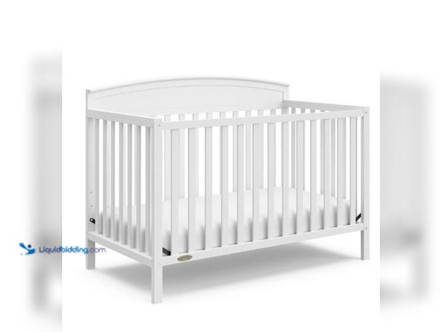 Lot 49-1535895 - Graco Benton 5-in-1 Convertible Crib (White) – GREENGUARD Gold Certified, Converts from Baby Crib to...