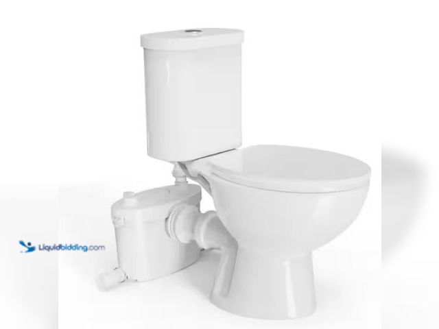 Lot 49-1549358 - Simple Project Rear Outlet Macerating Toilet 2-piece 1/1.6 GPF Dual Flush Round Toilet in White with...