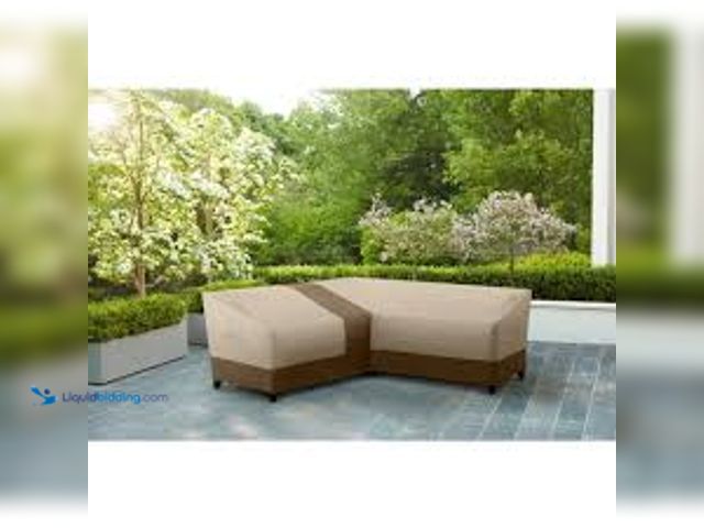 Lot 49-5483903 - Hampton Bay V-Shape Beige Patio Furniture Cover. Model # HB201204. Unused