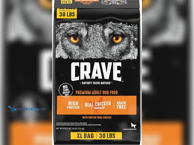 Lot 49-5409711 - CRAVE Grain Free High Protein Adult Dry Dog Food, Chicken, 30 lb. Bag New
