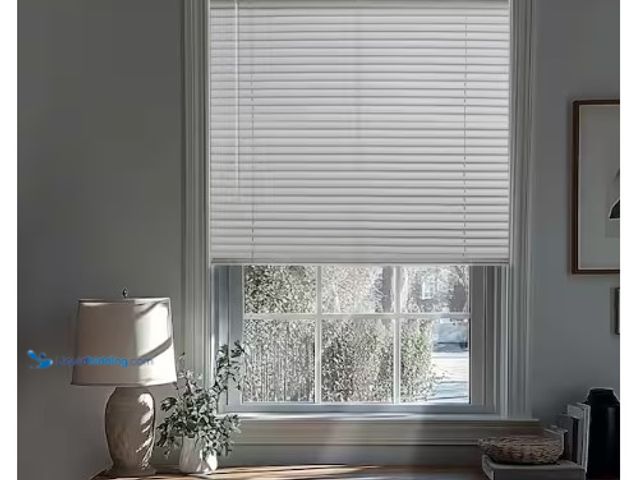 Lot 49-1566701 - lot of (3) Chicology Midnight White Cordless Blackout Vinyl Mini Blind with 1 in. Slats - 37.5 in. W...