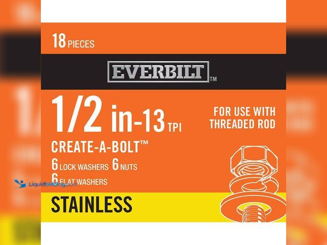 Lot 49-5449142 - Everbilt
1/2 in. Stainless Steel Nut, Washer and Lock Washer (6-Piece per Pack) (5pack) Unused