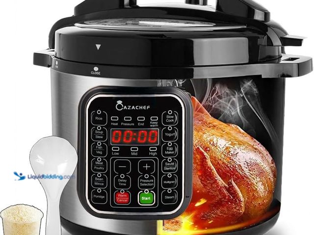 Lot 49-5546170 - 8qt stainless steel Pressure Cooker | 24-hour Presetting electric rice cooker, 14 in 1 slow cooker w...