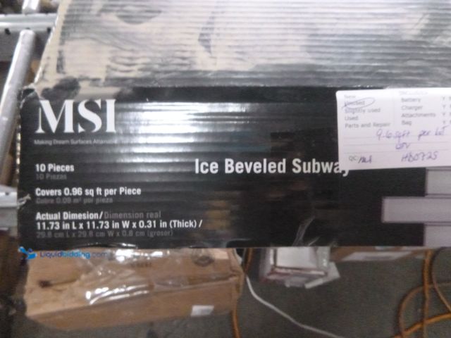 Lot 49-1514922 - Approx 9sq ft of MSI Ice Bevel Subway 12 in. x 12 in. Glossy Glass Mesh-Mounted Mosaic Wall Tile (9....