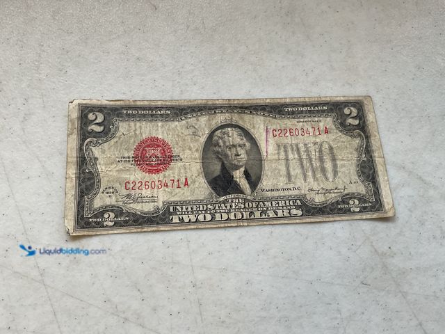 Lot 49-1505242 - 1928 D LARGE RED SEAL UNITED STATES $2 DOLLAR BANKNOTE BILL #COINS1211