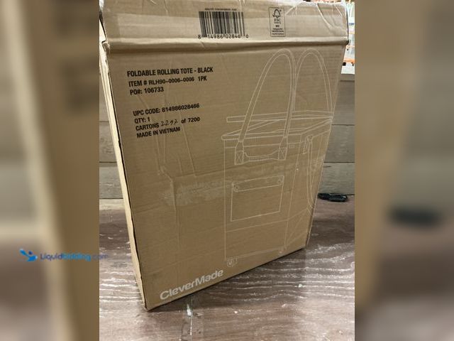 Lot 49-5477941 - CleverMade Rolling Laundry Hauler, 90L Capacity, Collapsible Tote with Wheels, Black, 75 lb Weight L...