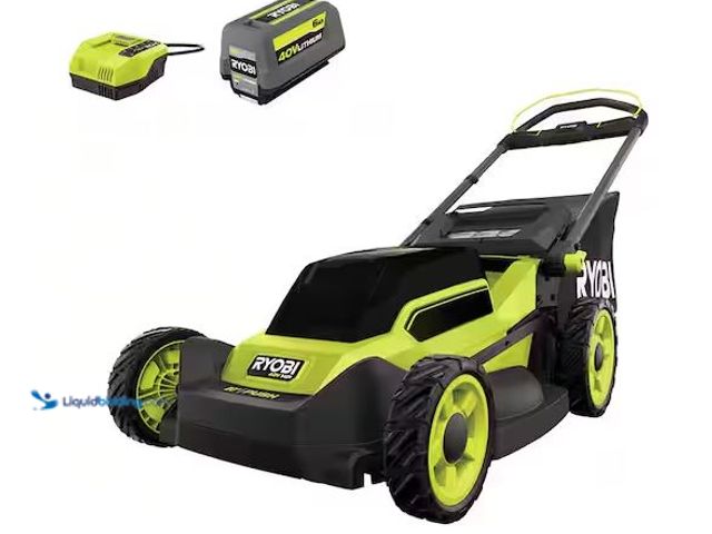 Lot 49-3482621 - RYOBI 40V HP Brushless 20 in. Cordless Battery Walk Behind Push Lawn Mower with 6.0 Ah Battery and C...