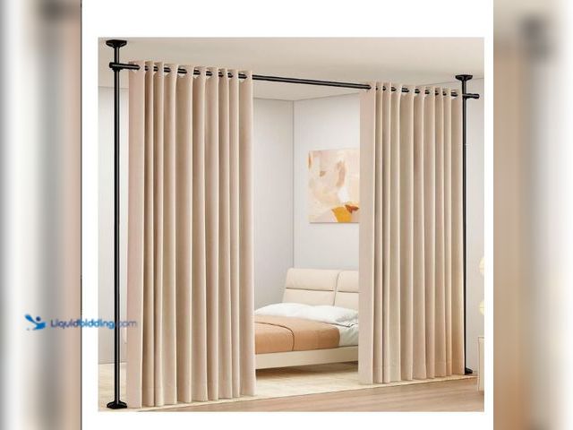 Lot 49-3432594 - Room Divider Curtain Rod, No Drilling Room Separator for Space Partition Adjustable 4-10ft(H) 28-70i...