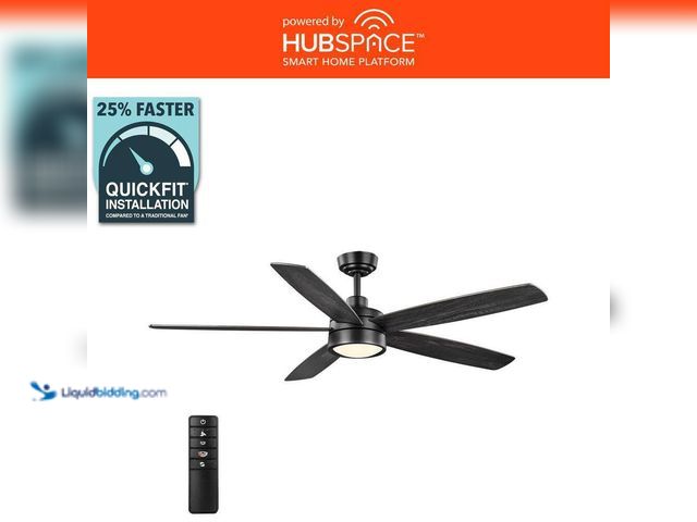 Lot 49-3529009 - Home Decorators Collection
Driskol 60 in. White Color Changing LED Matte Black Smart Ceiling Fan wi...