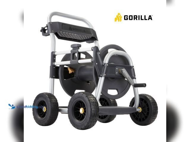 Lot 49-5414715 - Gorilla 250 ft. Aluminum Heavy-Duty Hose Reel Cart. Model # GRC-250G. Unused