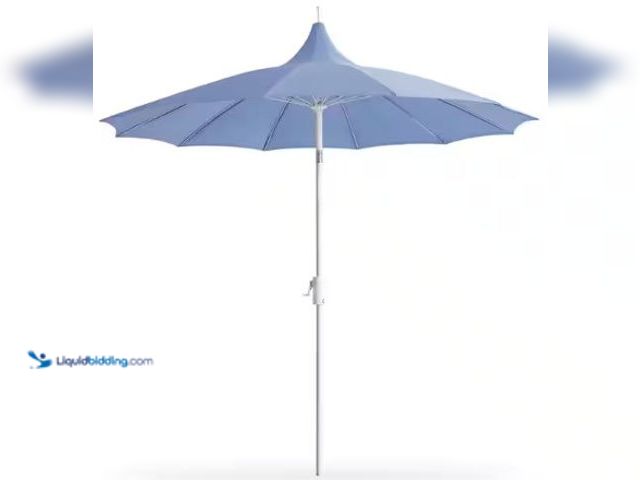 Lot 49-2025402 - LAUSAINT HOME 9 ft. Market Tilt Patio Umbrella Blue Pagoda Outdoor with 360-Degree Rotation, Push Bu...