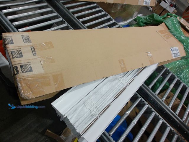 Lot 49-2024852 - Home Decorators Collection White Cordless Faux Wood Blinds for Windows with 2 in. Slats - 39.5 in. W...