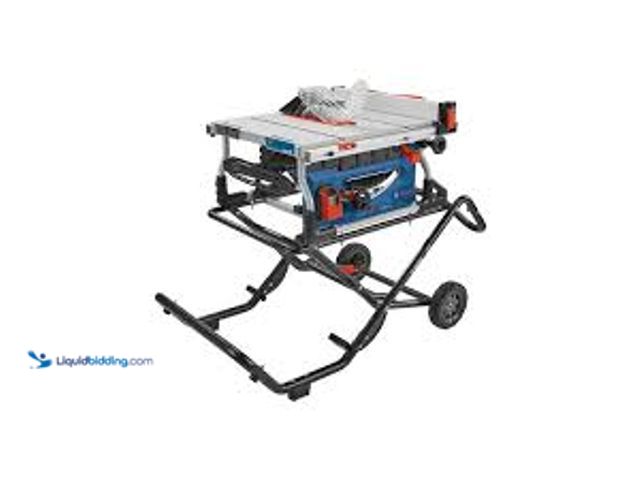 Lot 49-5496040 - Bosch 15 Amp Corded 10 in. Jobsite Table Saw Gravity Rise Stand. Model # GTS15-10. Unused. NO saw. T...