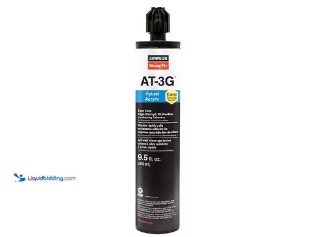 Lot 49-2022460 - Simpson Strong-Tie AT-3G 9.5 oz. High-Strength Acrylic Anchoring Adhesive Cartridge with Nozzle, Mod...
