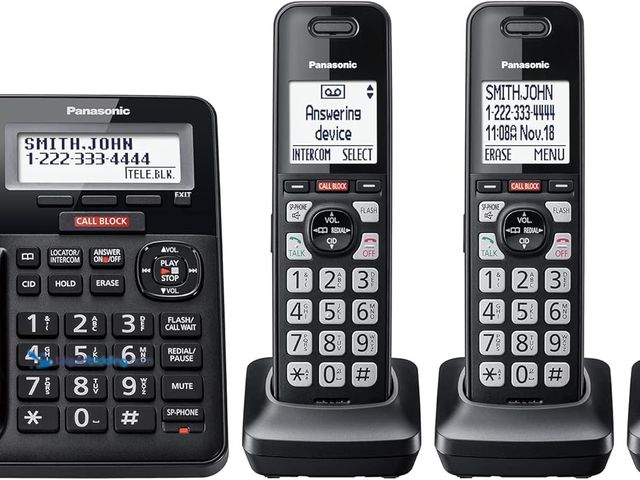 Lot 49-5453697 - Panasonic Cordless Phone with Advanced Call Block, One-Ring Scam Alert, and 2-Way Recording with Ans...