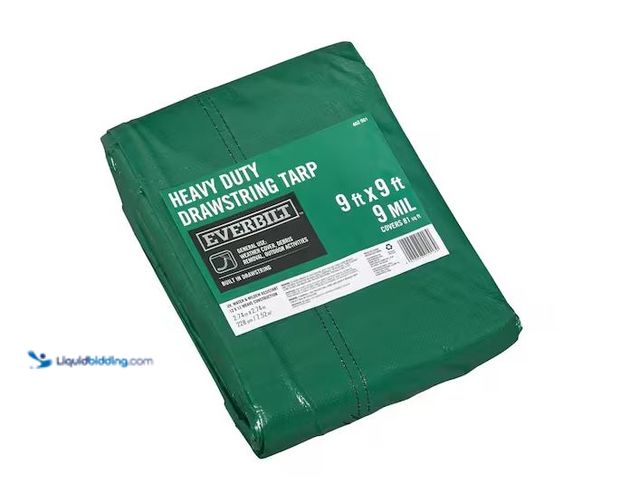 Lot 49-5551614 - Everbilt
9 ft. x 9 ft. Heavy Duty Tarp with Drawstring, Factory Sealed