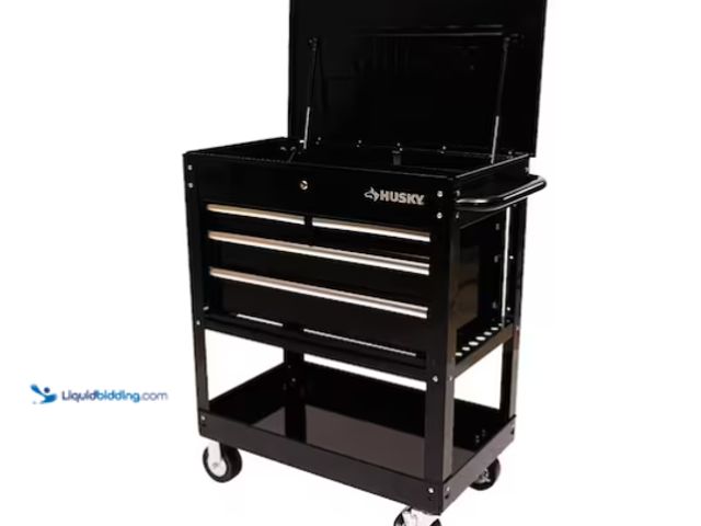 Lot 49-3709007 - Husky 33" 4-Drawer Mechanics Tool Cart – Heavy-Duty Rolling Tool Storage Cabinet. Factory-boxed Husk...
