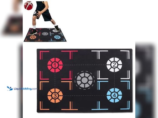Lot 49-5436459 - Basketball Training Mat, Premium Rubber Basketball Training Mat, Training Pace Ball Control Player E...