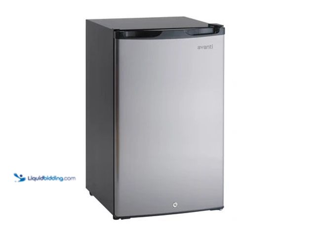 Lot 49-3548131 - Avanti 4.4 cu. ft. Compact Refrigerator. UPC: 079841044566. Unused with scuffs.