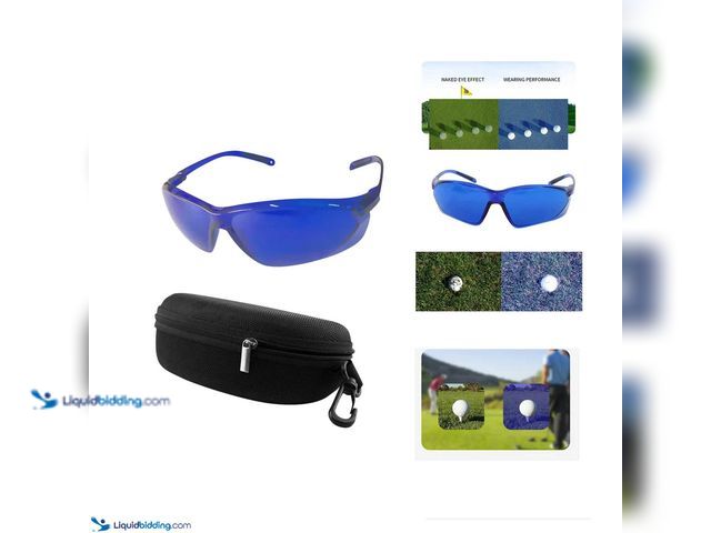 Lot 49-1802854 - Enhanced Visibility Blue Glasses for Golfing, Morel Mushroom/Antler Shed Hunting with Hard Shell Cas...