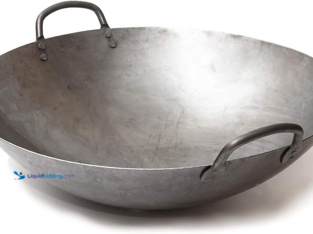 Lot 49-5463377 - Craft Wok Big 16 Inch Heavy Canton Style Hand Hammered Carbon Steel Wok (Round Bottom) / 731W87. Ite...