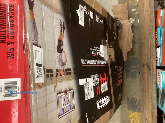 Lot 49-5486886 - 44-Inch Shatterproof Basketball Backboard & Rim Combo Kit Item is used, no net, dirty with scuffs