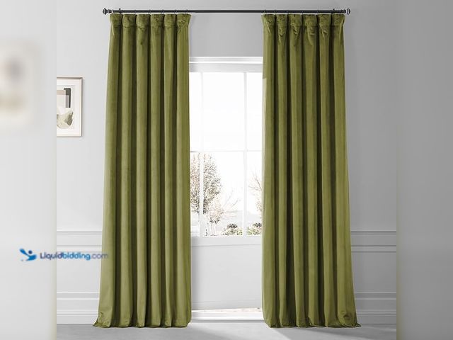 Lot 49-1557301 - HPD HALF PRICE DRAPES Blackout Solid Thermal Insulated Window Curtain 50 X 96 Signature Plush Velvet...