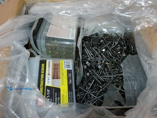 Lot 49-1550454 - Heavy box of miscellaneous fasteners hardware, screws and nails, Unused.  Ref#HDPA116