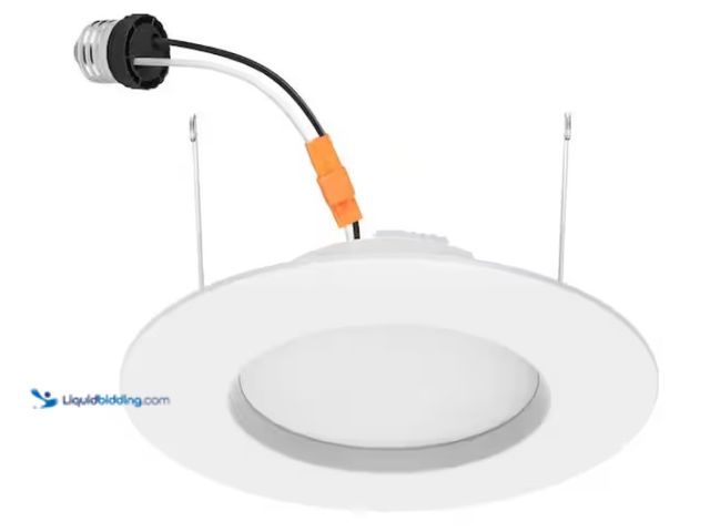 Lot 49-1574812 - (4-Pack) Commercial Electric CE 5/6 in. 5CCT Selectable Recessed Retrofit Trim California, Model # N...