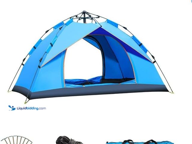 Lot 49-5463608 - Camping Tent - Automatic Quick Open, Windproof, Easy Setup for Outdoor, Beach, Hiking, Traveling (un...