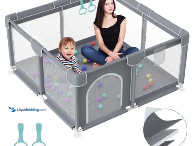 Lot 49-5436842 - Baby Playpen, Kids Large Baby Playard, Playpen for Babies and Toddlers with Gate Indoor & Outdoor Ki...