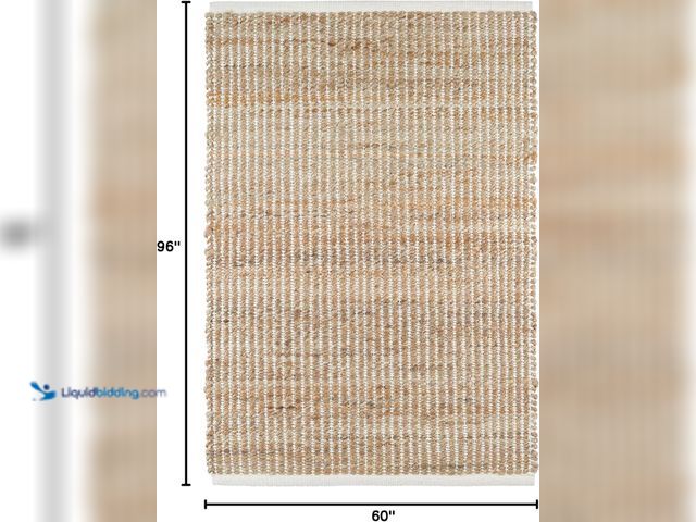 Lot 49-5546276 - S & L Homes Jute Pulse Handwoven Natural Area Rug for Living Room Bedroom Kitchen Hallway Entryway- ...