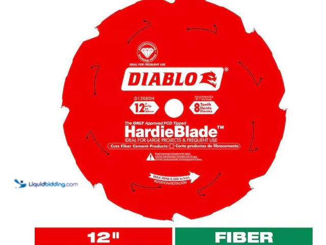Lot 49-5573120 - DIABLO
12in. x 8-Teeth HardieBlade Saw Blade for Fiber Cement, Unused