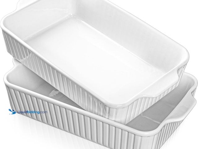 Lot 49-5447864 - Casserole Dishes for Oven 9x13,2 Pack Ceramic Baking Dish Large & Deep,4.2 QT Casserole Dish Set wit...