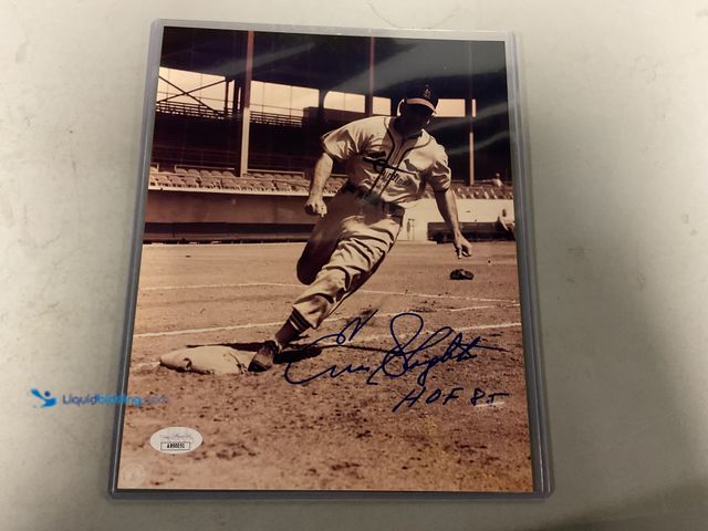 Lot 49-1505936 - WOW! AUTOGRAPHED 8X10 BY THE ONE AND ONLY ENOS SLAUGHTER WITH JSA COA. AMAZING AUTOGRAPH FOR ANY COL...