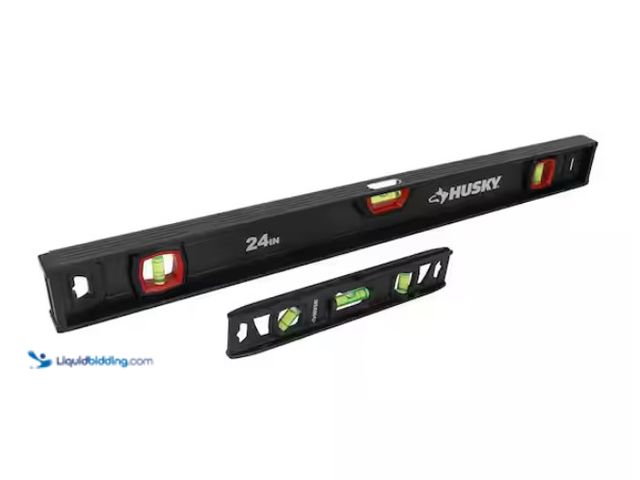 Lot 49-1578353 - Lot of (2) sets - Husky 9in. Torpedo and 24in. Aluminum Level Set, Model # 00146, Unused (Two 2-pack...