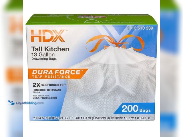 Lot 49-2000812 - Lot of (2), HDX 13 Gallon Reinforced Top Drawstring Unscented Kitchen Tall Trash Bags with 20% PCR (...