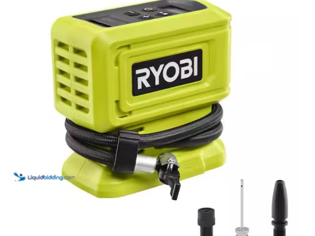 Lot 49-3471643 - RYOBI ONE+ 18V Cordless High Pressure Inflator (Tool Only) Model # PCL001B, Slightly used, Tested wo...