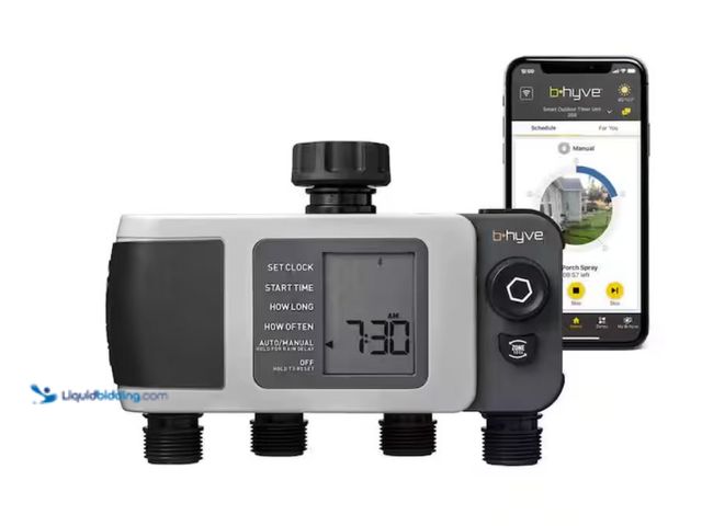 Lot 49-3614750 - Orbit B-hyve XD Bluetooth 4-Outlet Hose Watering Timer Sprinkler Timer, Model # 24634, New.