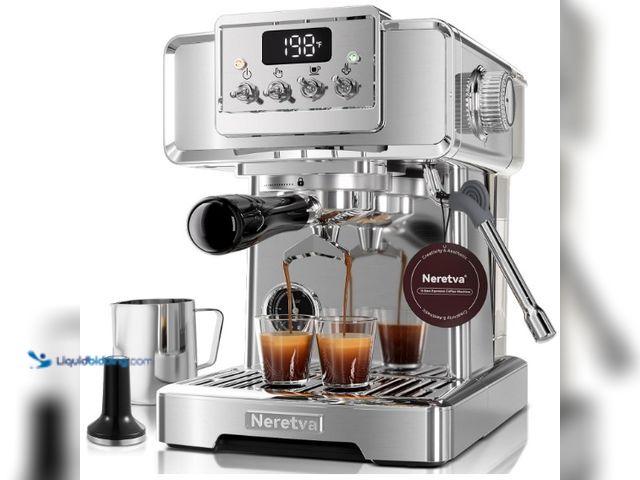 Lot 49-5459720 - Neretva Espresso Machine, 58mm Professional Espresso Coffee Machine 15 Bar Retro Espresso Maker with...