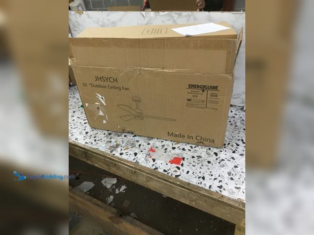 Lot 49-5478749 - JHSYCH 52'' Outdoor Ceiling Fan Item is unused with hardware