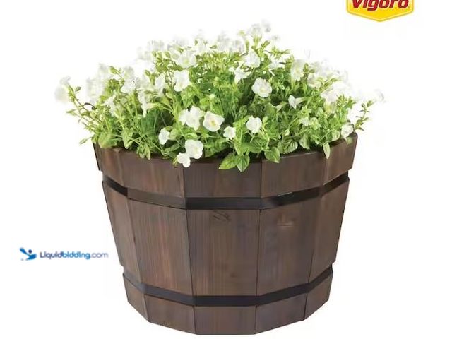 Lot 49-5555302 - Vigoro
Orinda Large Wood Barrel Planter (20 in. L x 20 in. W x 13 in. H), Unused in a PK of 2