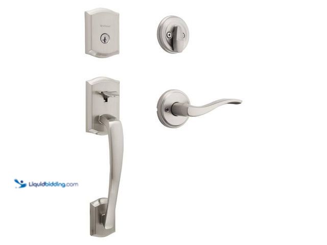 Lot 49-5452249 - Kwikset
Prescott Single Cylinder Door Handleset w/Sedona Handle featuring SmartKey Security in Sati...
