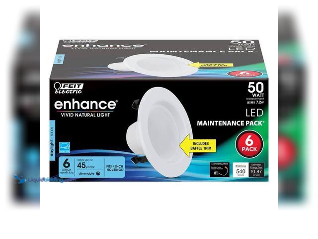 Lot 49-1515966 - Feit Electric 4 in. 540 Lumens 2700K Soft White Dimmable Integrated LED Retrofit Recessed Light Baff...