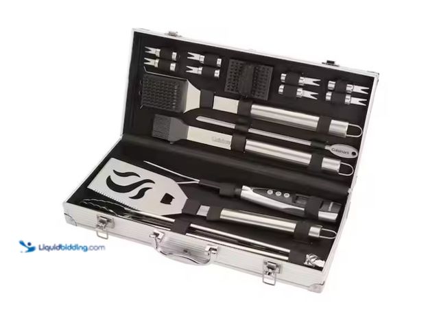 Lot 49-1575378 - CUISINART OUTDOORS Deluxe Grilling Tool Set with Aluminum Storage Case (20-Piece) Cooking Accessory,...