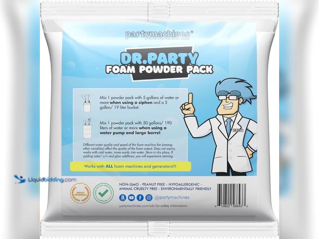 Lot 49-5416550 - Lot of 2. Dr. Party Single Foam Powder Pack - Create Up to 120 Gallons of Foam in Minute. Unused